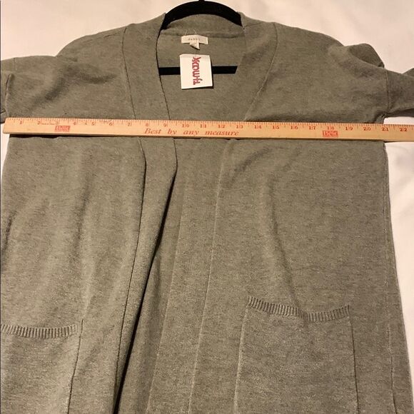 Debut Sage/Olive Green Open Front Cardigan Sweater - Picture 7 of 8